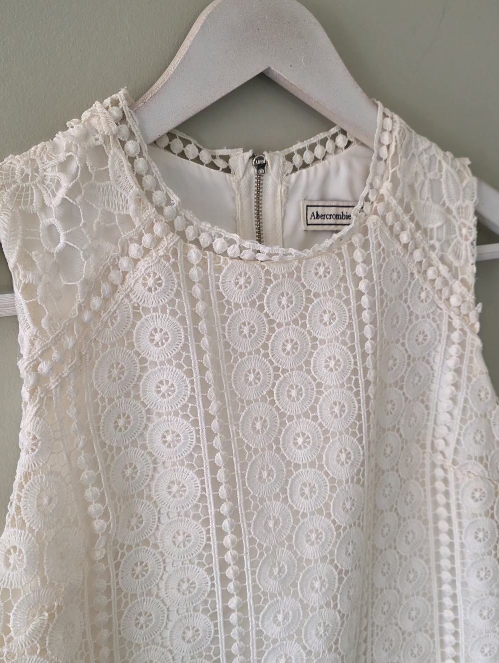 Abercrombie & Fitch Crochet Lace Crop Top Size S Y2K Coquette Romantic Dainty - Picture 5 of 11